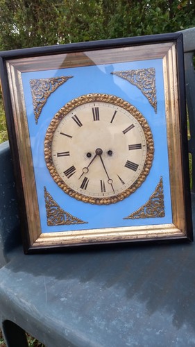 Biedermeier uhr blau gold - biedermeier,